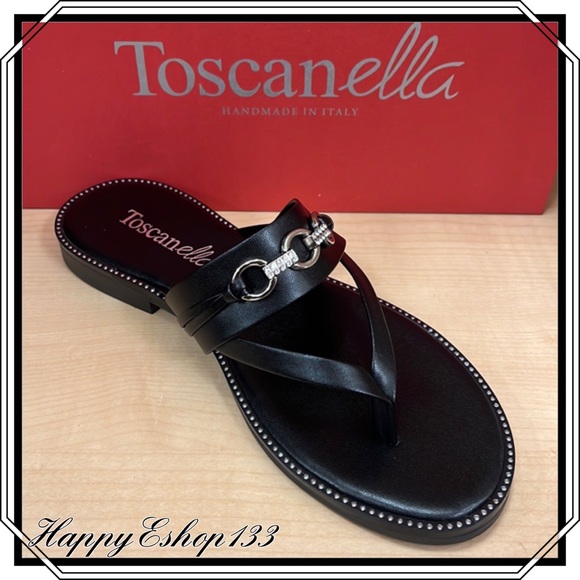 Toscanella Made In Italy Women’s Etsy Beautiful Rhinestone Chain Sandals - Picture 1 of 7